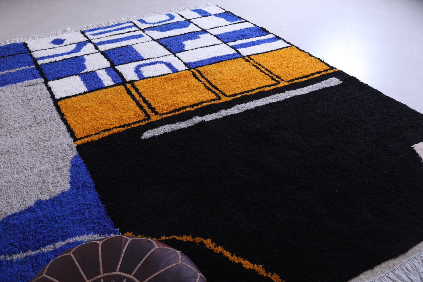 Colorful Moroccan shag rug - Hand woven boujaad area rug - Custom Rug