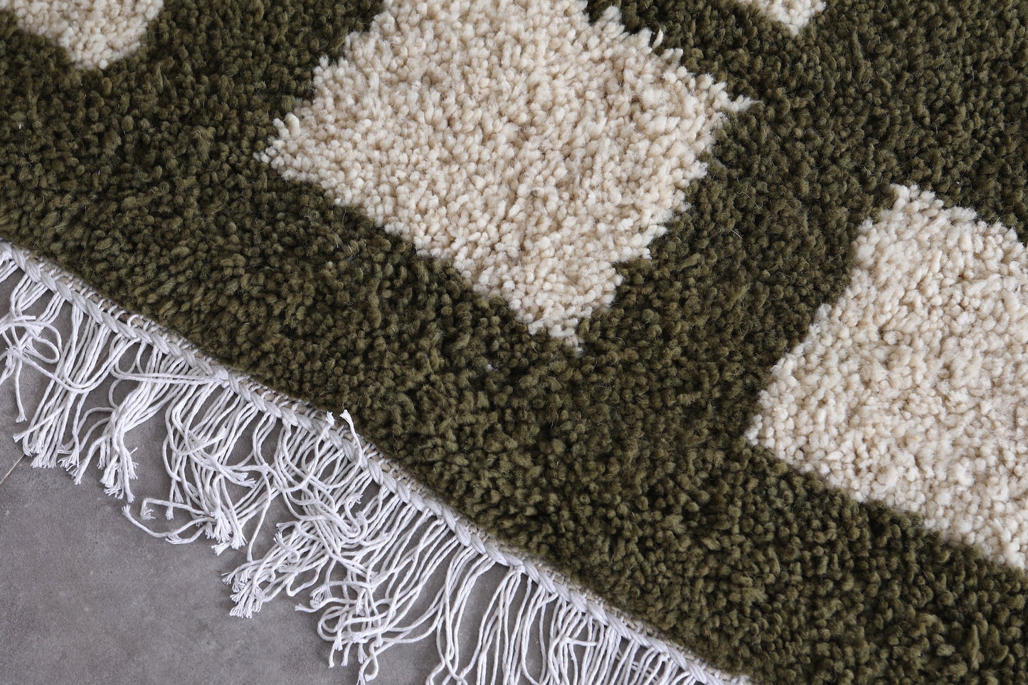 Green berber rug - Custom area rug wool