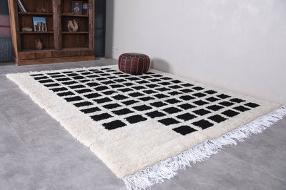 Black and white berber rug - Custom area rug wool