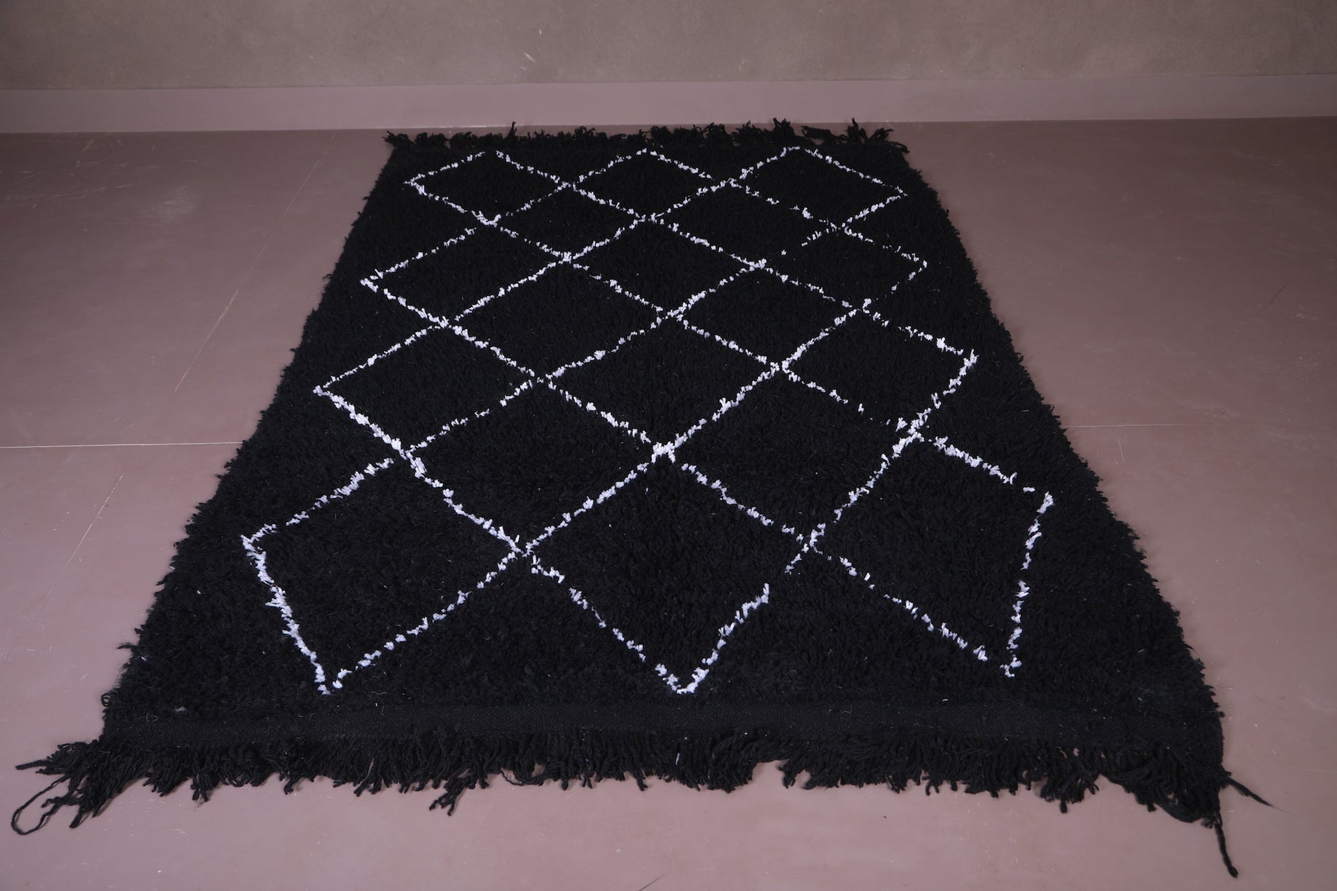 Custom moroccan carpet , Handmade berber black rug