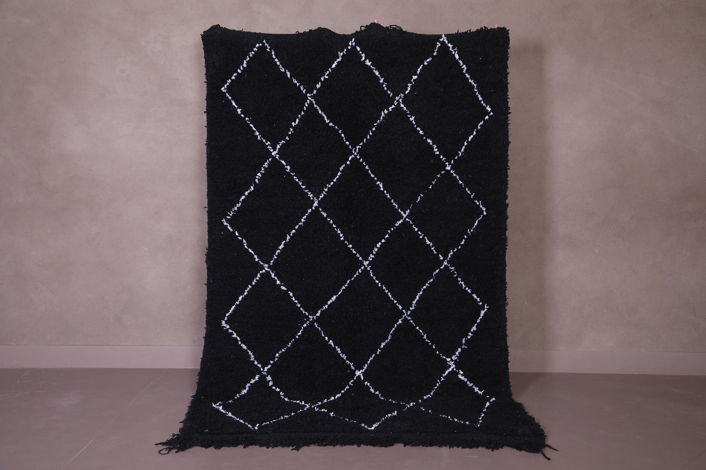 Custom moroccan carpet , Handmade berber black rug