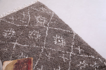Custom Moroccan grey wool rug, Berber handmade carpet