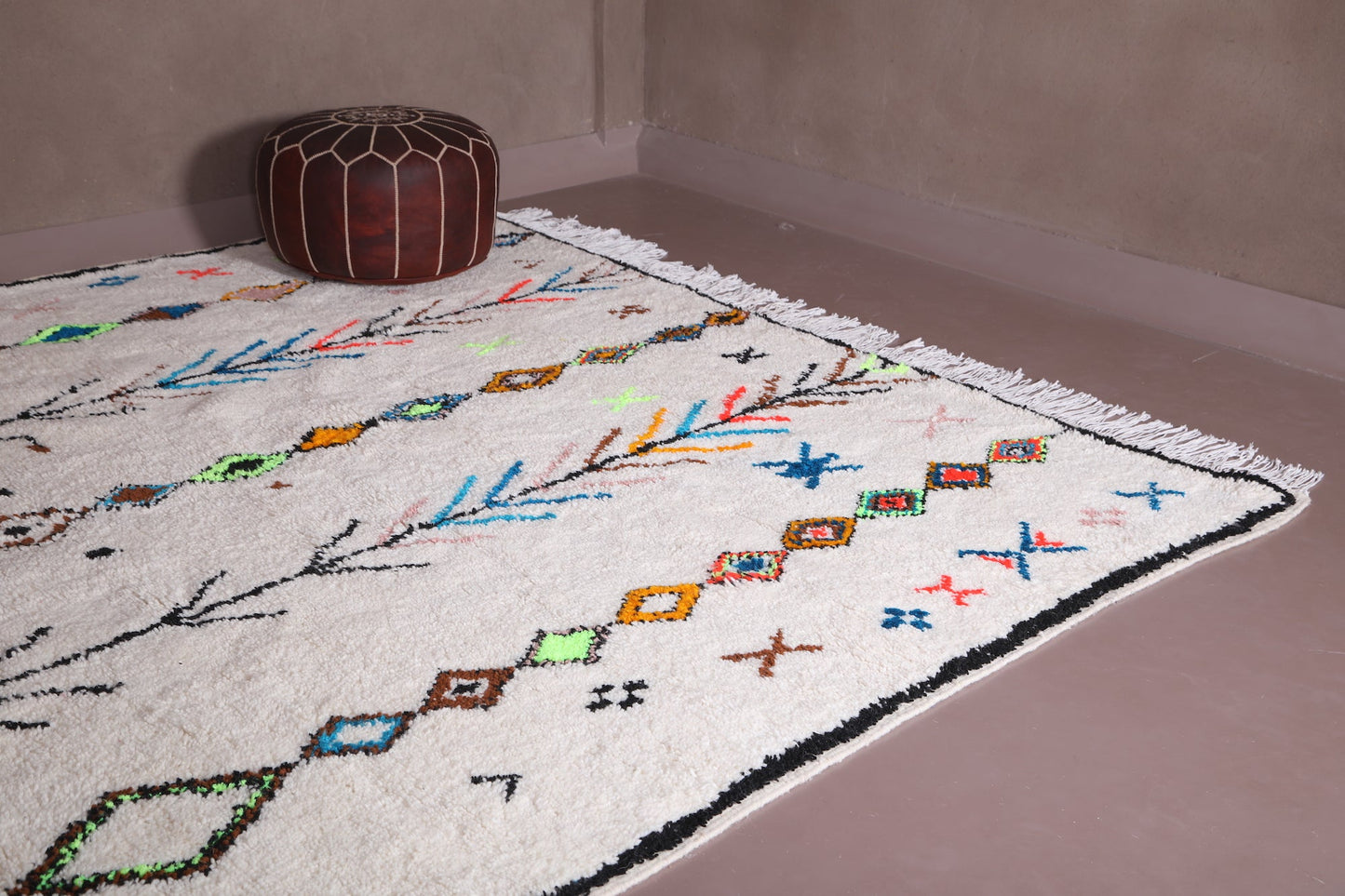 Custom Moroccan Azilal rug , Colorful berber carpet