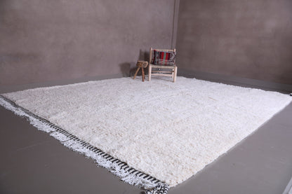 Solid Moroccan shag carpet - Custom handmade rug white