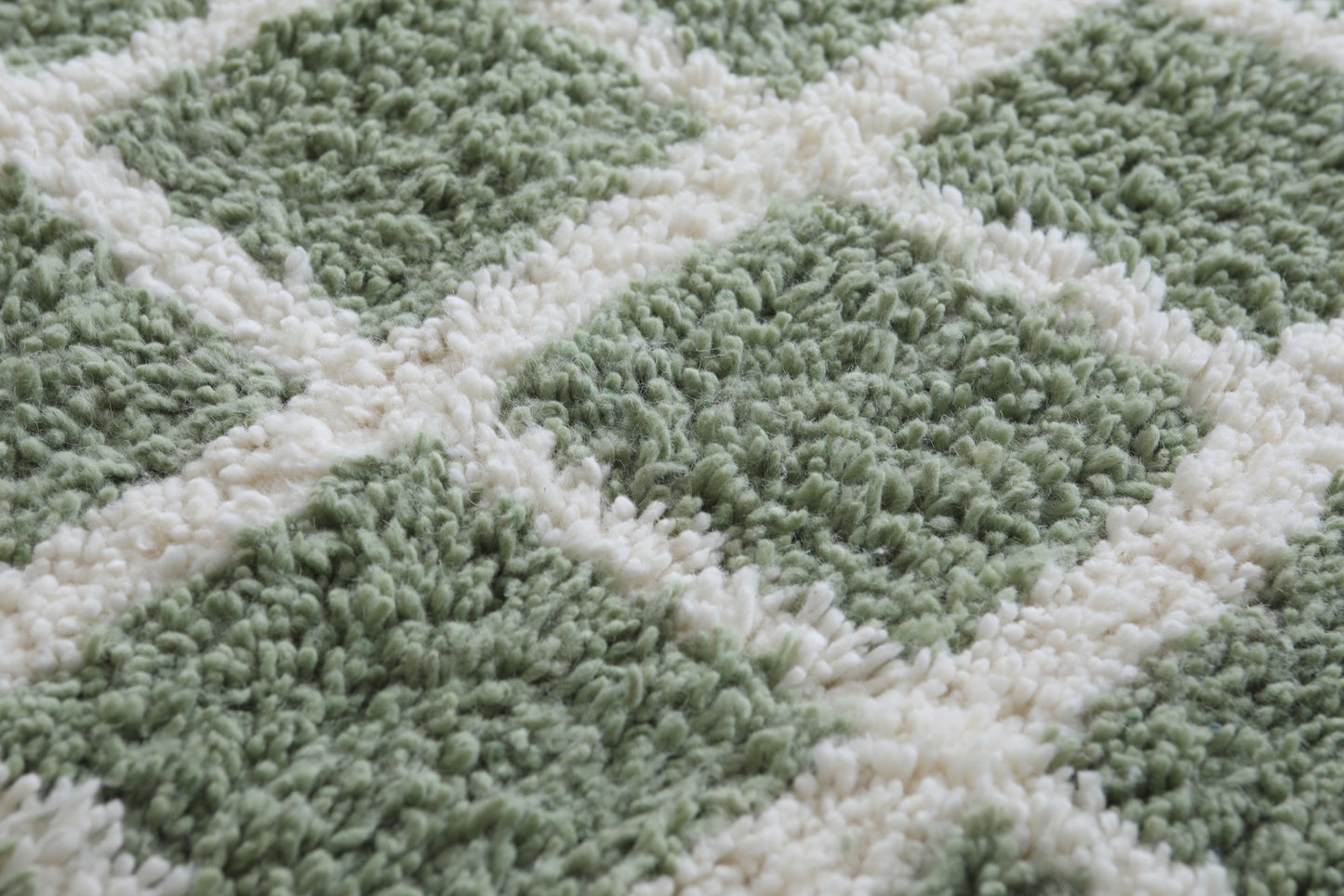 All wool Beni ourain Rug - Green squares - Custom rug