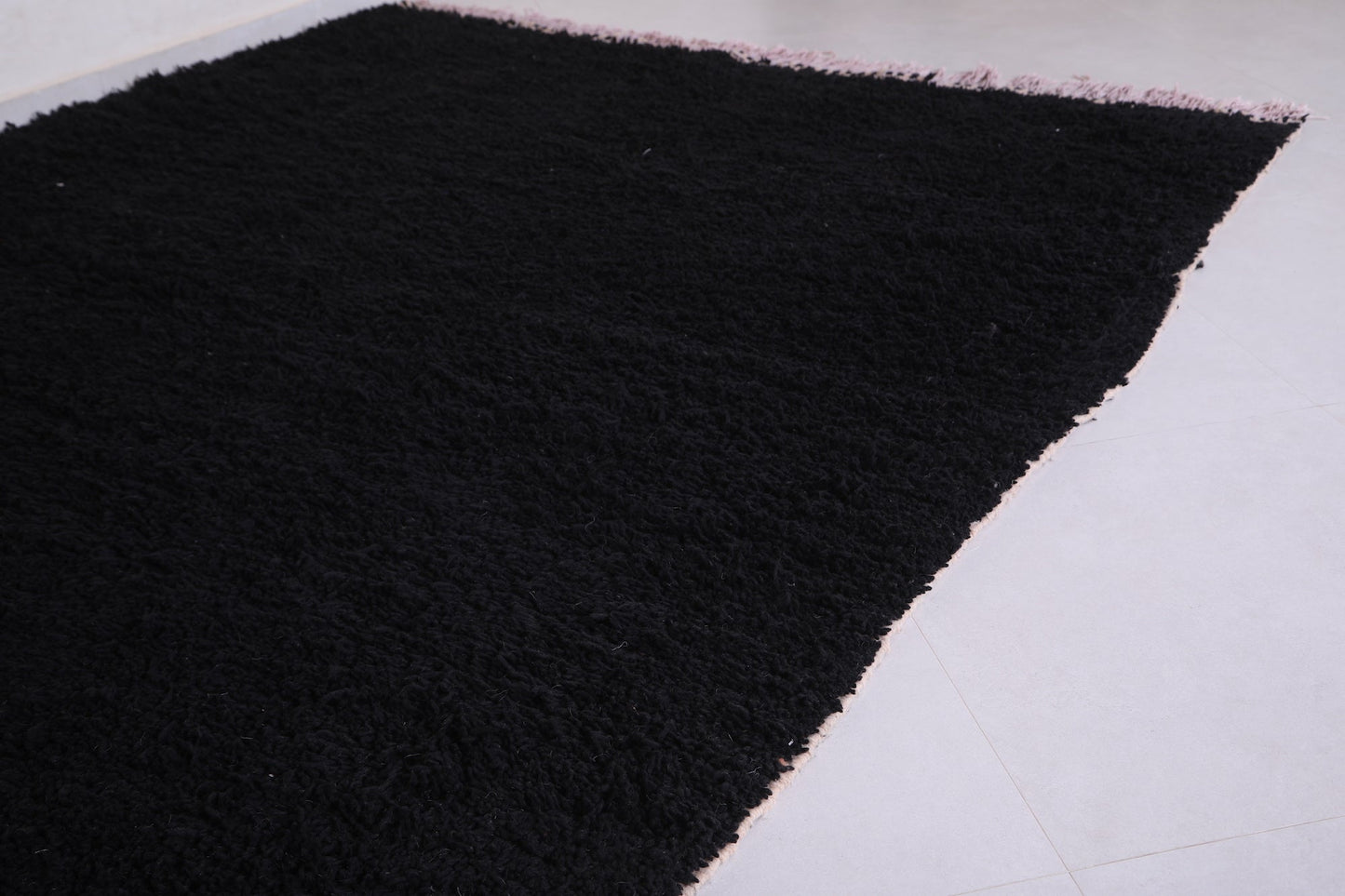 Custom Moroccan rug, Berber handmade black carpet