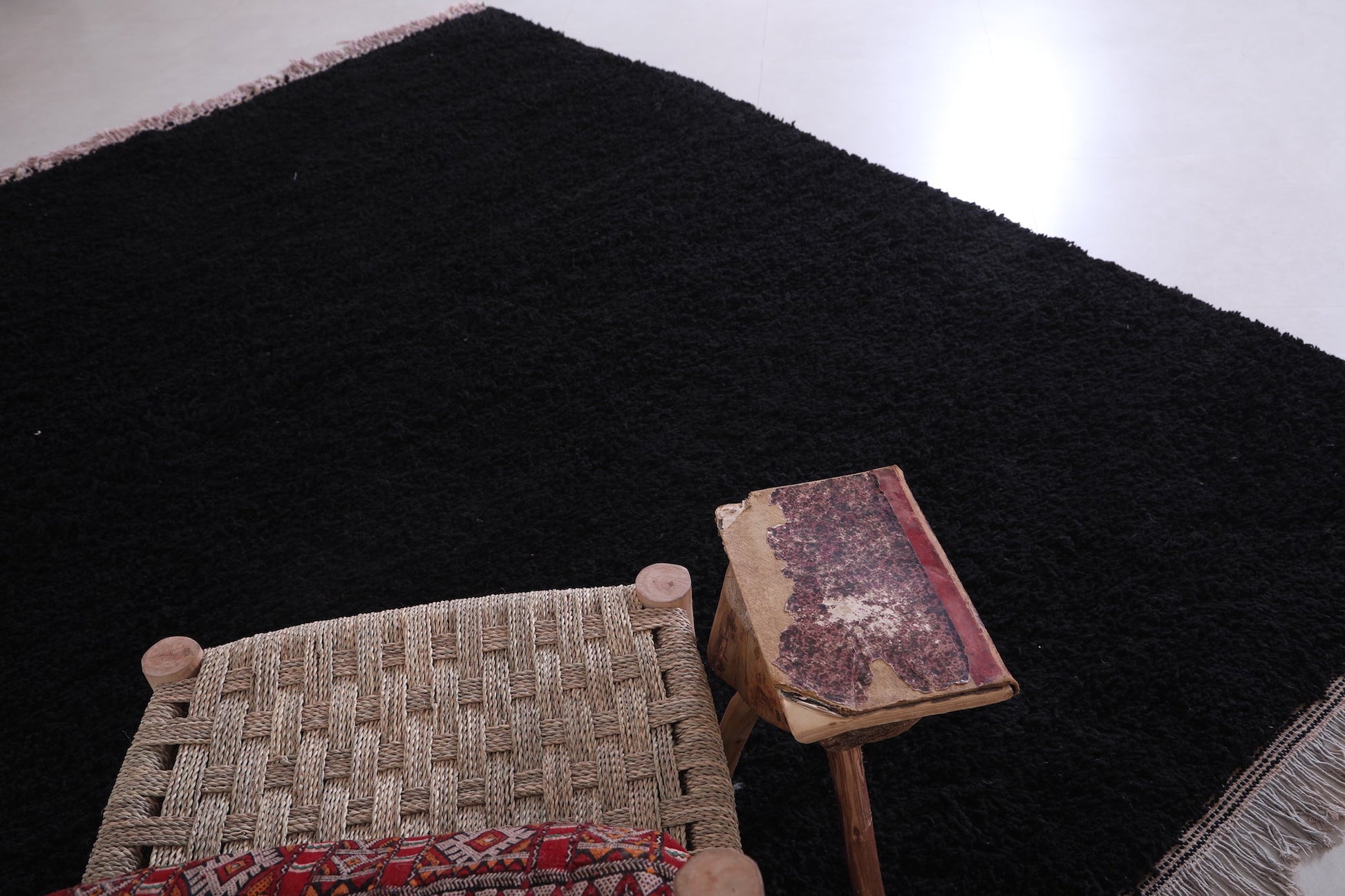 Custom Moroccan rug, Berber handmade black carpet