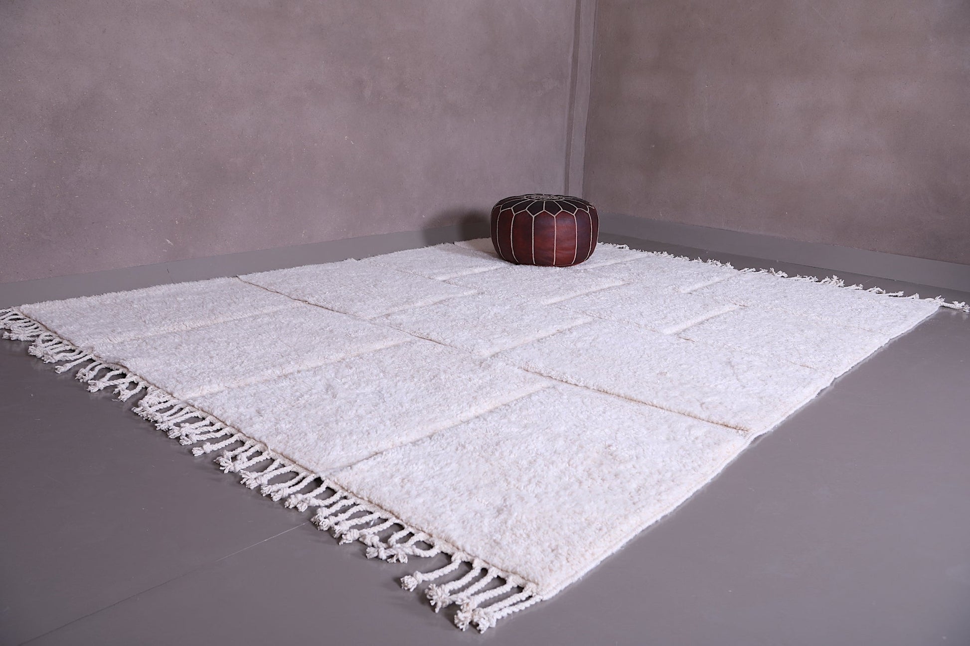 Beautiful Moroccan shaggy carpet - Custom Handmade solid rug