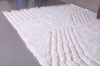 Handmade Moroccan shaggy carpet - Custom Berber area solid rug