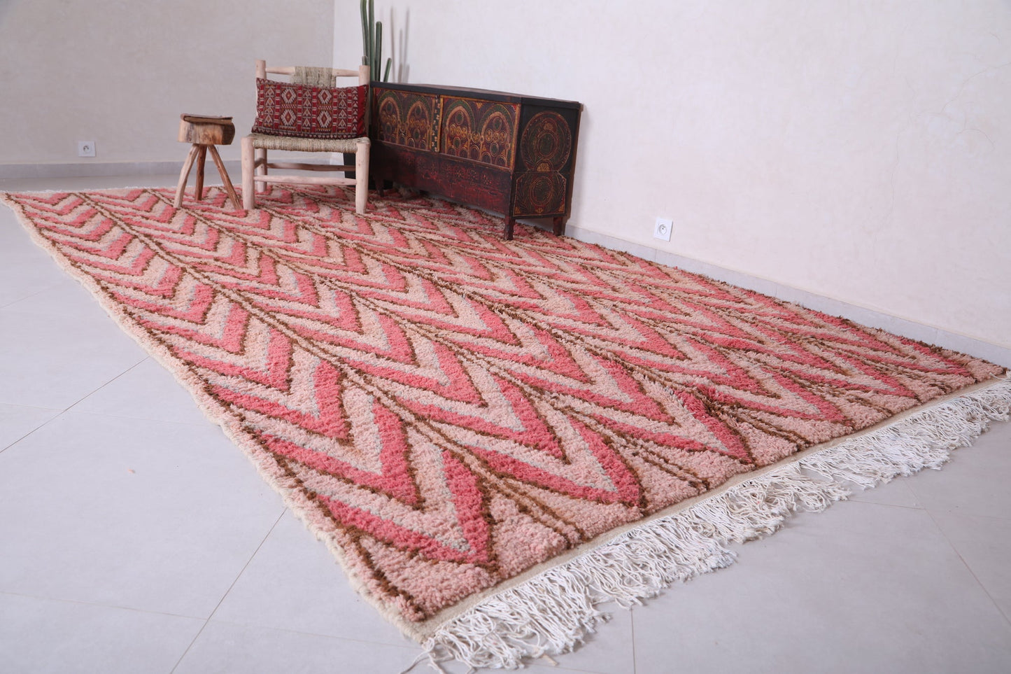 Handmade moroccan red rug , Custom Berber carpet