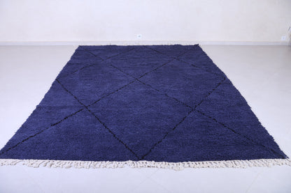 Moroccan custom navy blue rug, Hand knotted berber rug