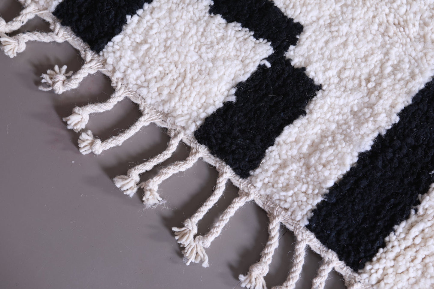 Black and white Moroccan carpet - Custom handmade rug