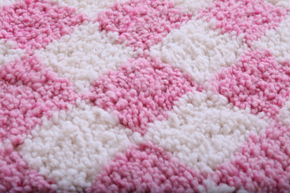 Checkered Moroccan rug pink - Custom Beni Ourain Rug