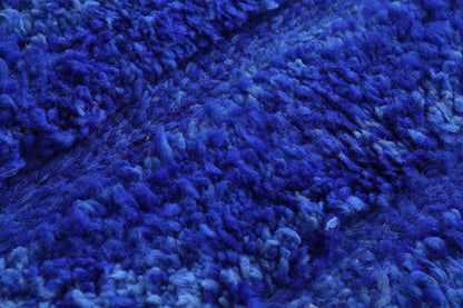 Blue berber solid rug - Custom Moroccan carpet