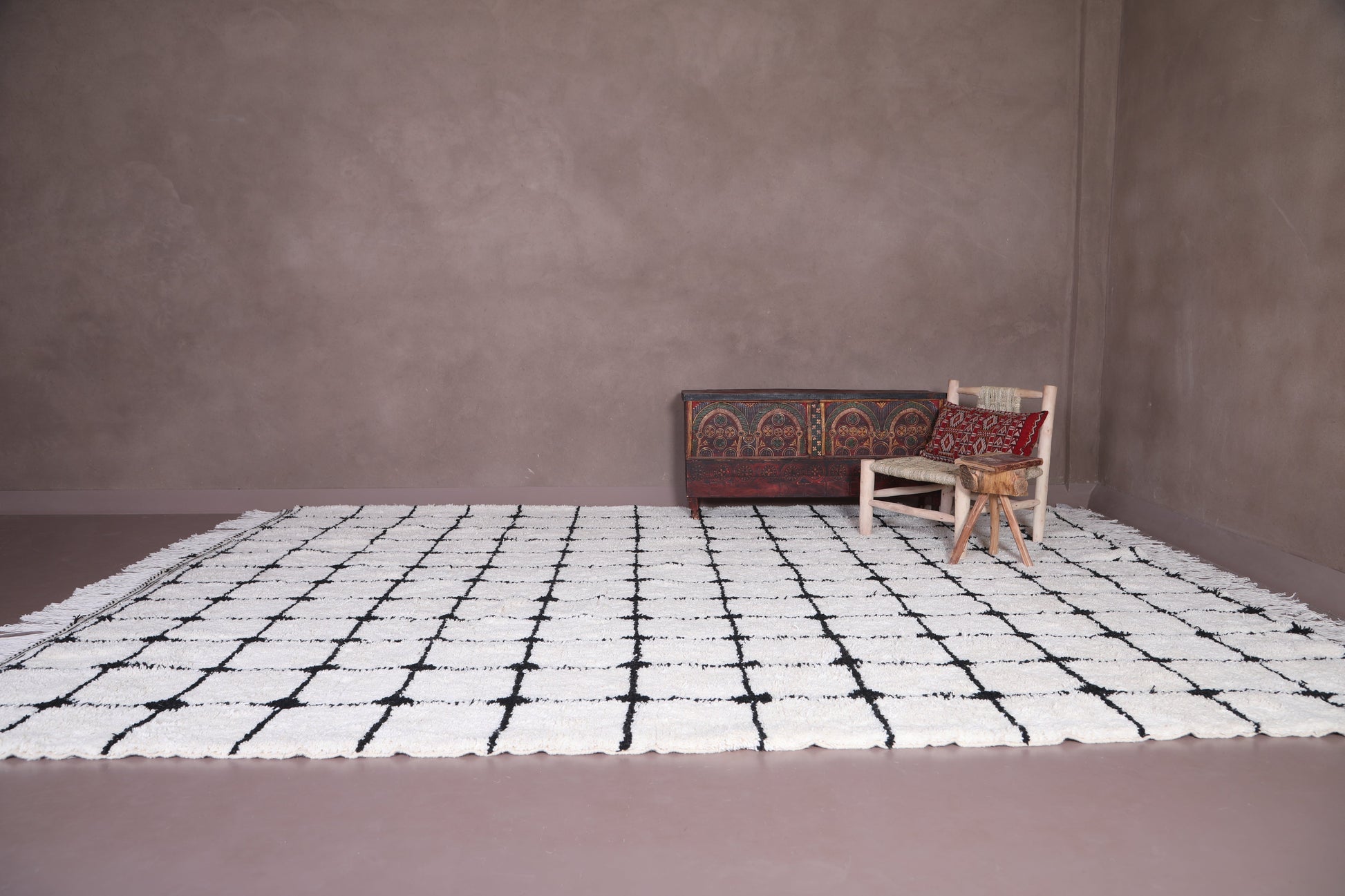 Custom beni ourain rug, Handmade moroccan wool carpet
