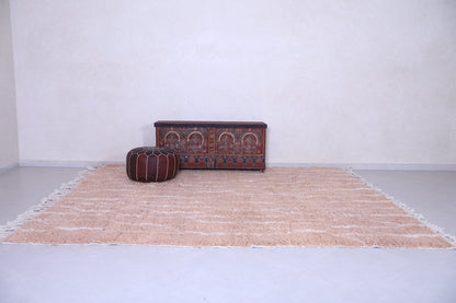 Custom all wool berber rug, Moroccan peach color carpet