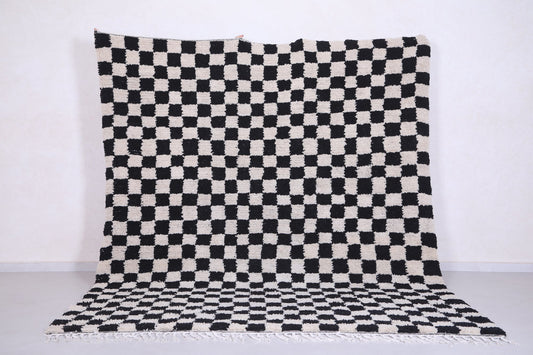 Checkered Custom moroccan rug - black and white checkered carpet