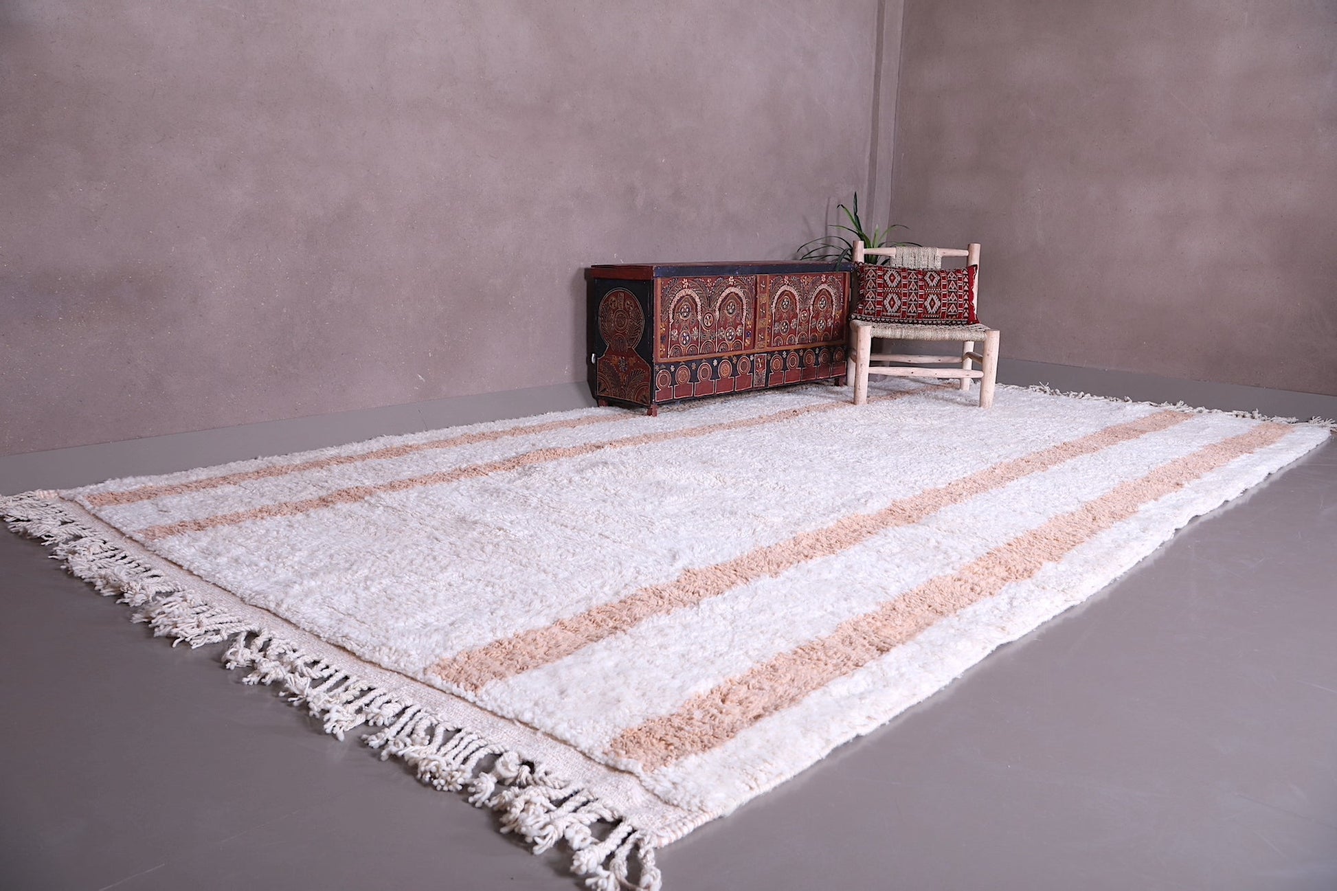 Custom moroccan rug, hand knotted beni ourain all wool carpet