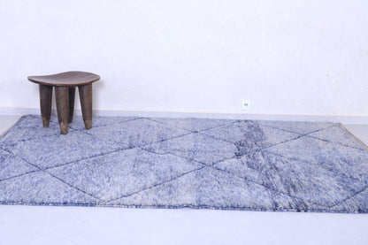 Custom Dark Blue Moroccan rug - Handmade Berber rug shag