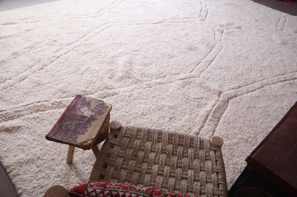 Custom Moroccan rug, hand knotted beni ourain carpet