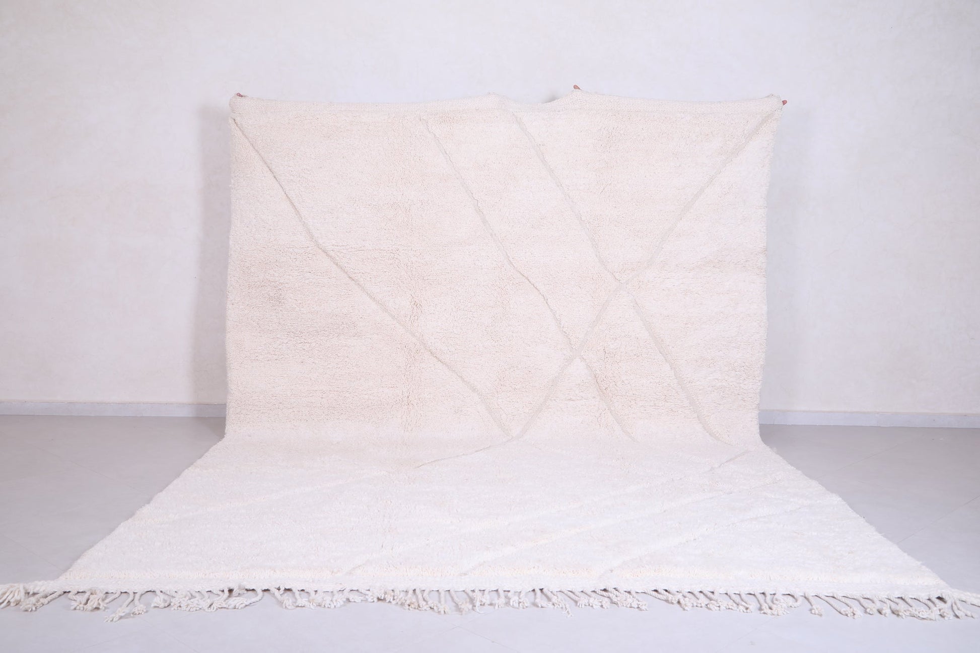 Custom beni ourain rug, Handmade Moroccan white carpet