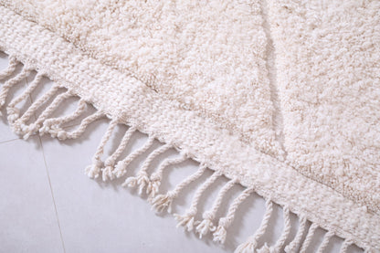 Custom beni ourain rug, Handmade Moroccan white carpet