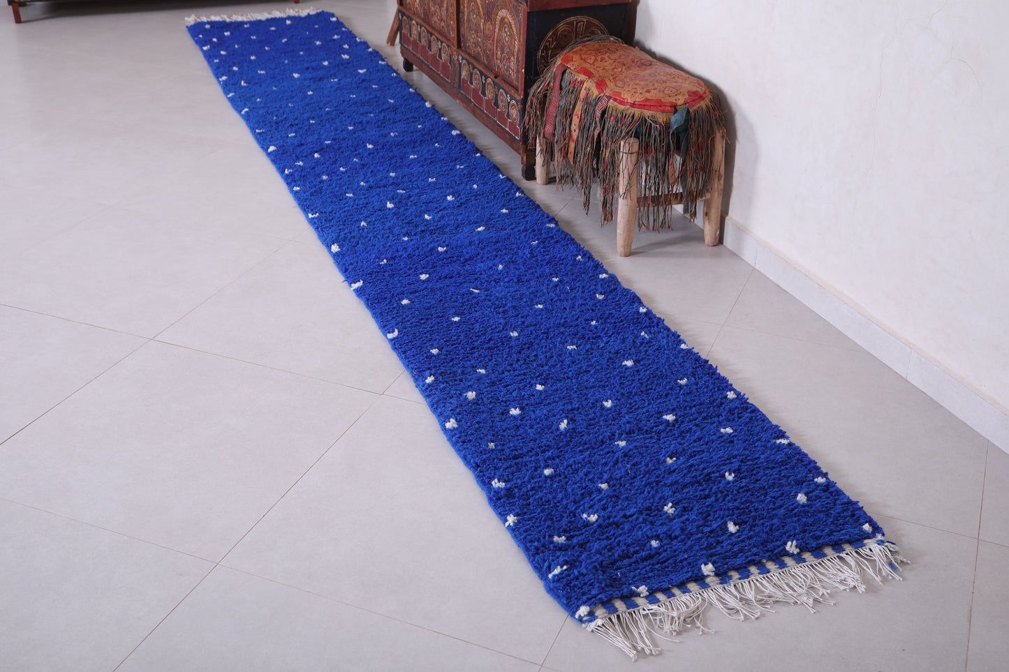 Entryway blue Moroccan rug, custom Berber carpet