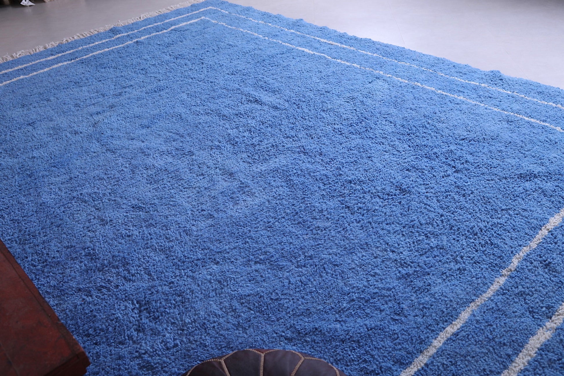 Azilal Moroccan sky blue carpet, Custom handmade rug