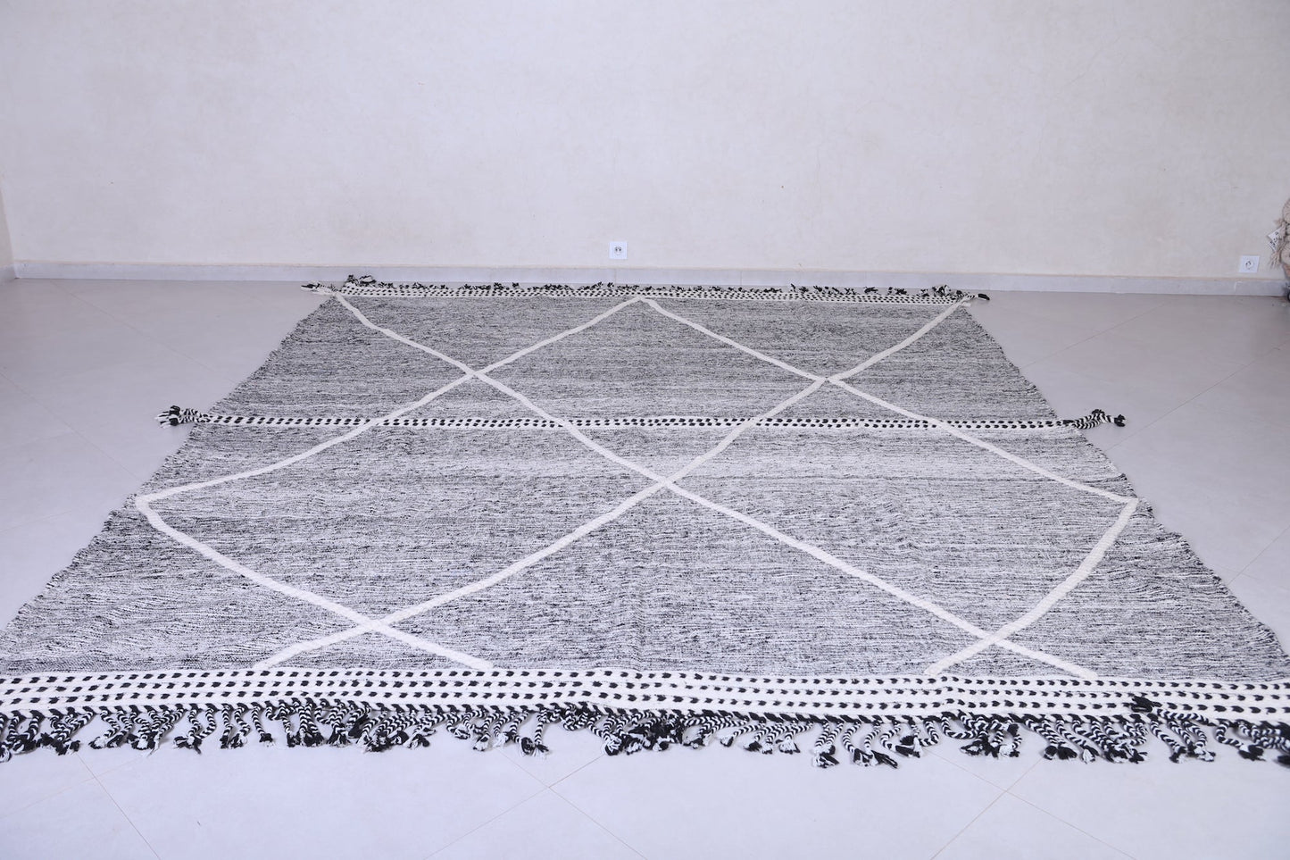 Handmade Beni Ourain carpet - Custom Berber Gray rug