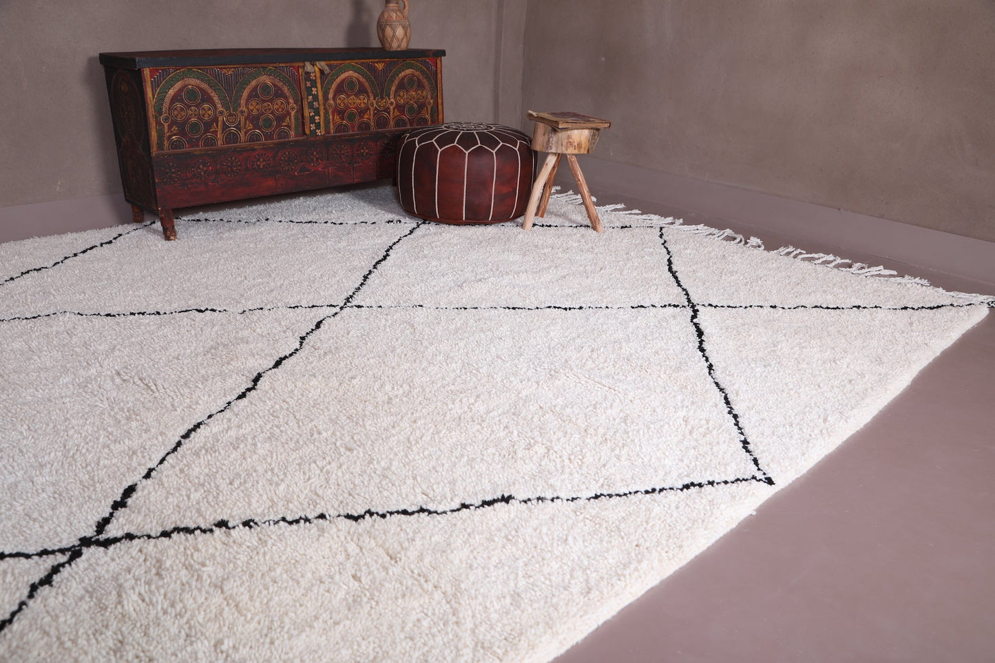 Custom Moroccan rug, Hand knotted beni ourain rug
