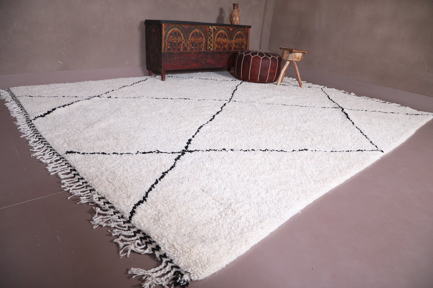 Custom Moroccan rug, Hand knotted beni ourain rug