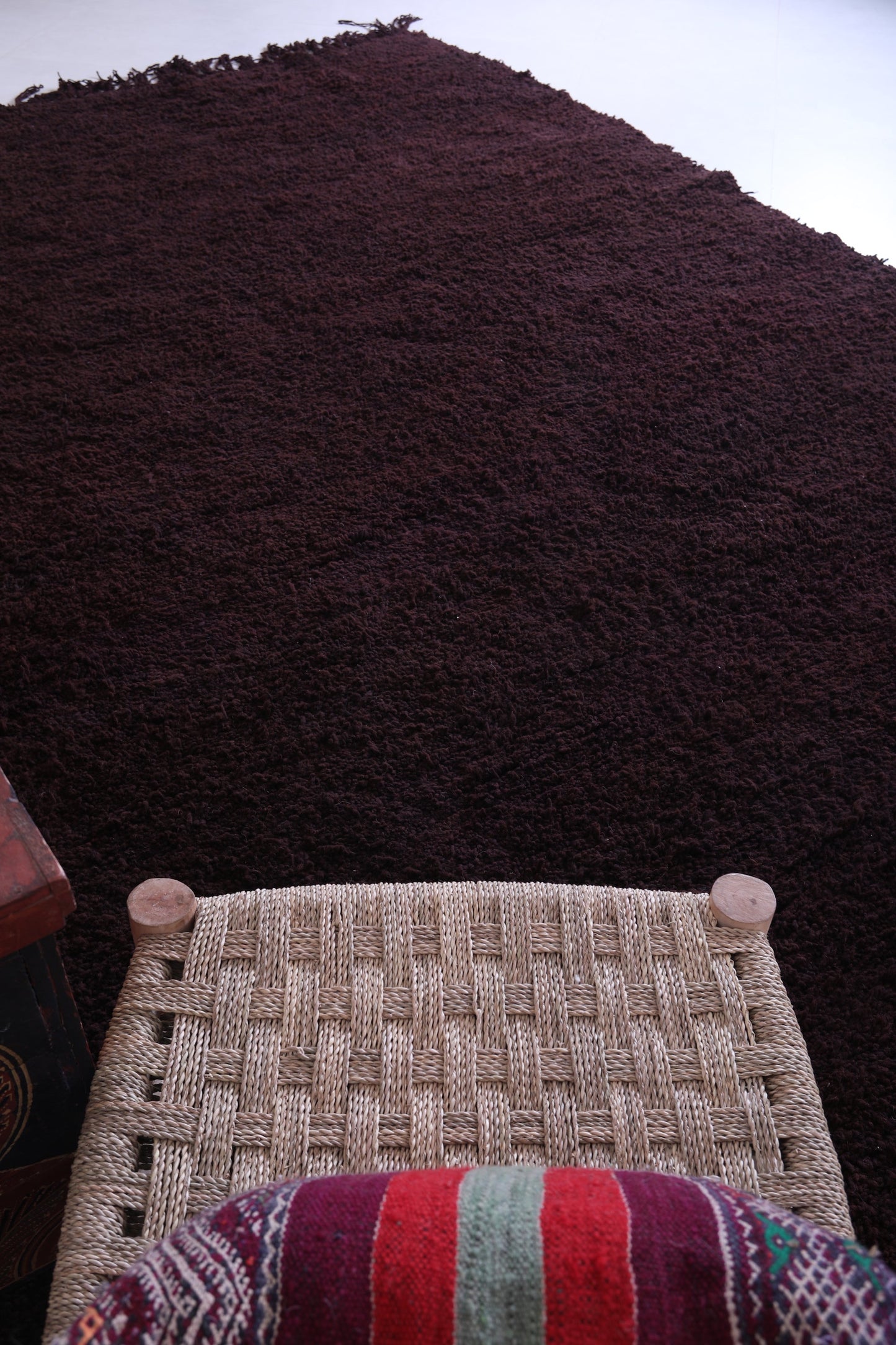 Dark purple Moroccan carpet - Custom handmade rug shag