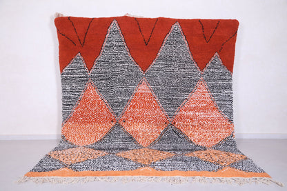 Custom Moroccan rug, Red and orange azilal carpet