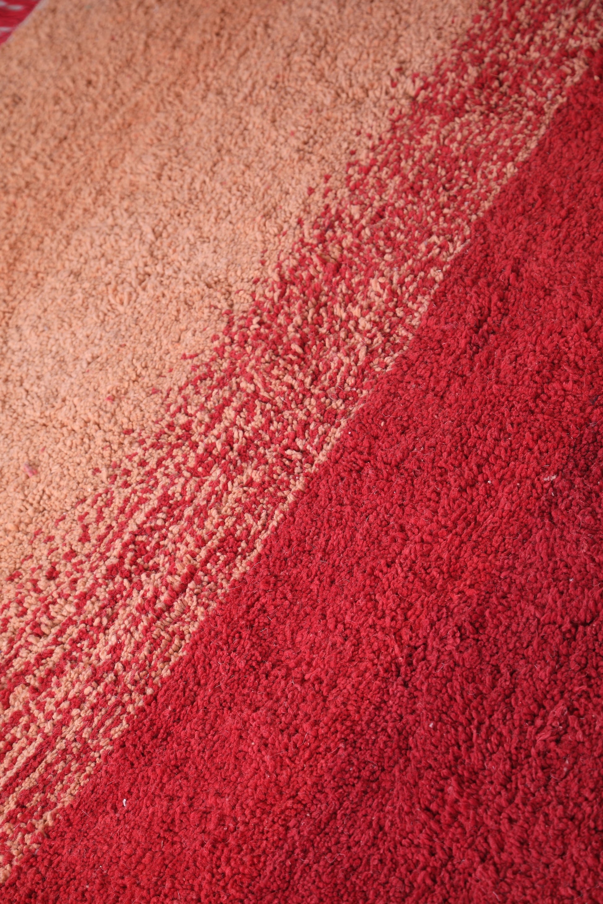 Custom Red and orange wool rug, contemporary azilal carpet