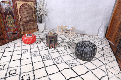 All wool moroccan rug, Berber beni ourain handmade carpet - Costom Rug