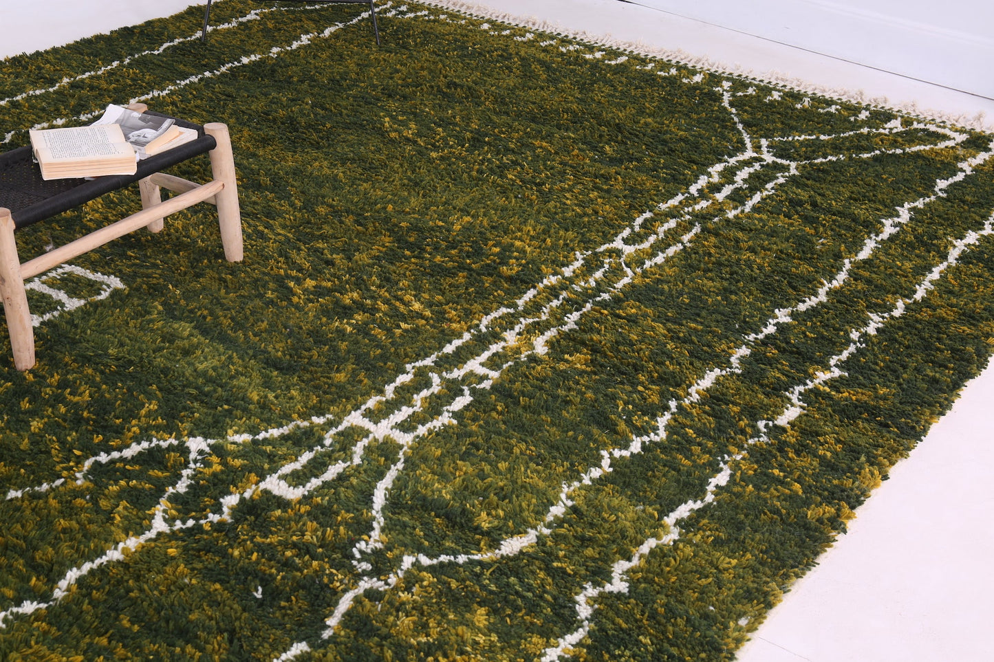 Green Moroccan handmade rug, Custom Berber carpet