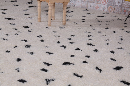 Custom Moroccan rug, handmade black and white rug