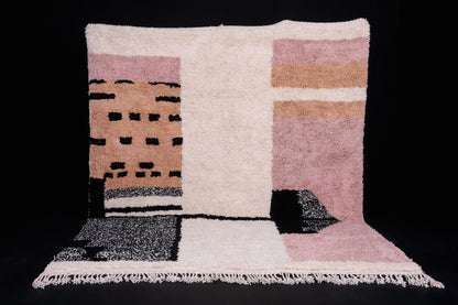 Wool Azilal Custom handmade rug, Moroccan berber carpet