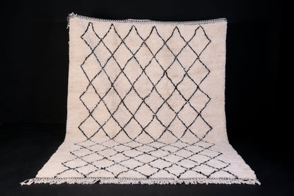 Moroccan handmade wool rug, Berber beni ourain rug - Custom Rug