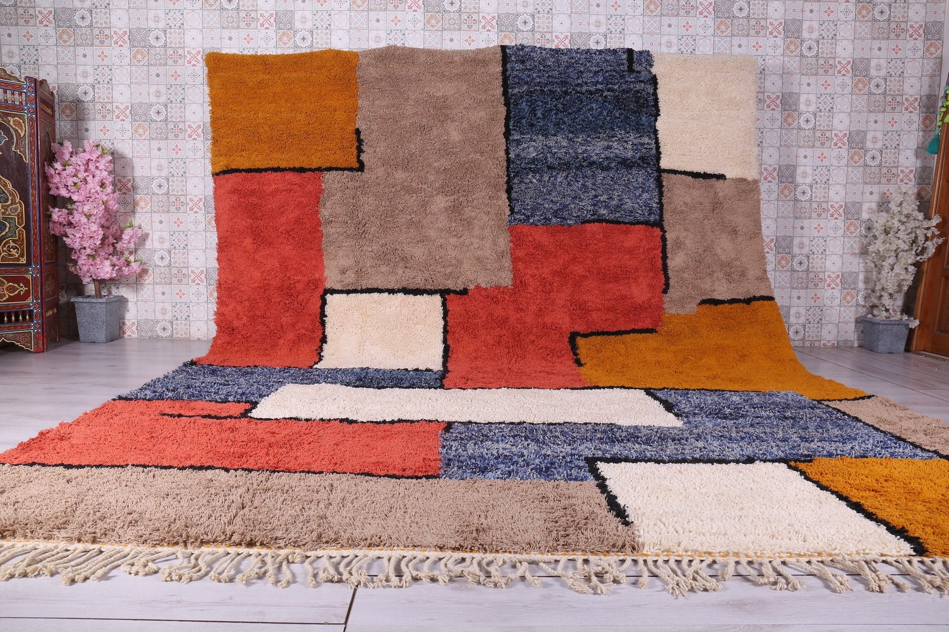 Custom moroccan rug, Colorful berber handmade carpet