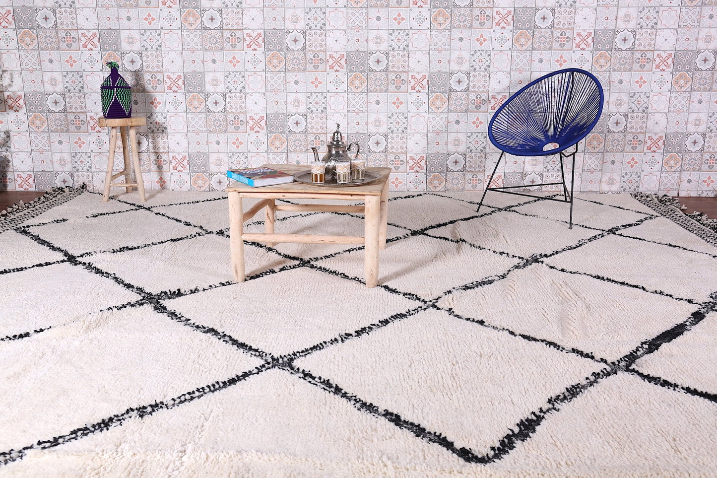 Custom beni ourain rug, Hand woven Moroccan carpet