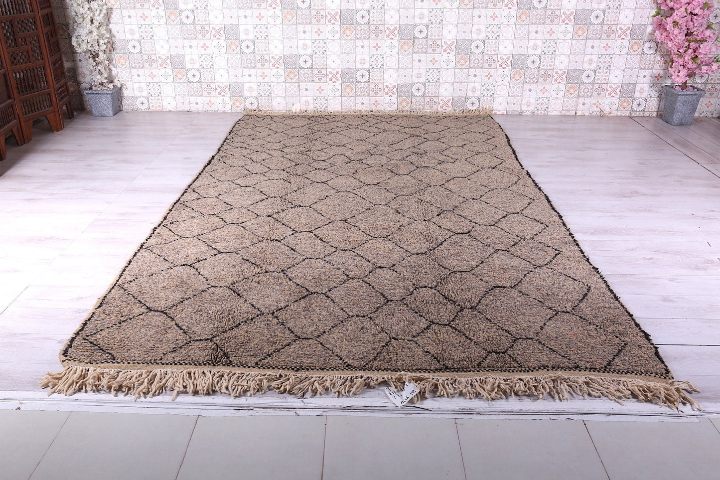 Custom moroccan rug, Gray wool berber rug